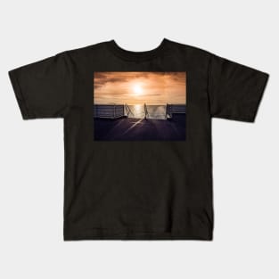 Sunset over North-Sea as seen from a ship Kids T-Shirt